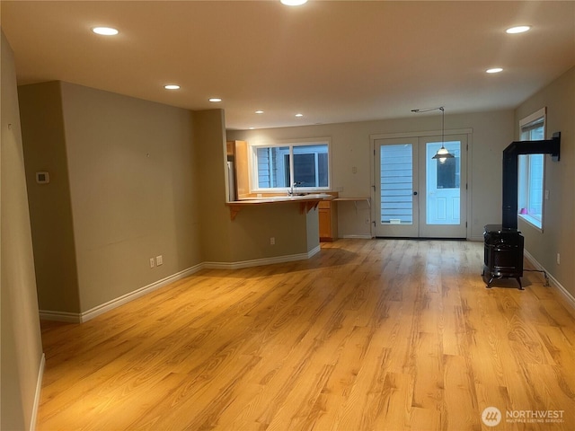 528 Chinook Way, Friday Harbor, WA 98250 - unfurnished room featuring recessed lighting, french doors, and light wood-type flooring