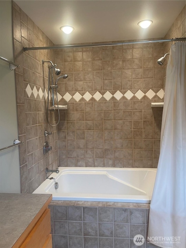 528 Chinook Way, Friday Harbor, WA 98250 - bathroom featuring tiled shower / bath and vanity