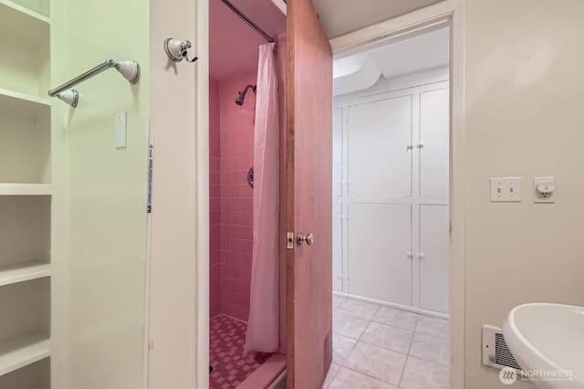 7924 S 112th St, Seattle, WA 98178 - bathroom featuring a stall shower and tile patterned floors