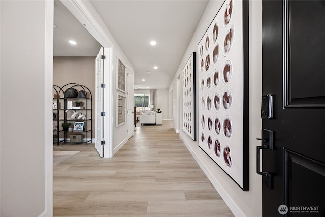 13912 181st St E Unit 62, Puyallup, WA 98374 - corridor featuring light wood-type flooring, recessed lighting, and baseboards