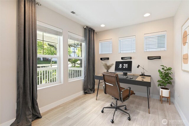 20325 90th Pl S, Kent, WA 98031 - office featuring wood finished floors, baseboards, and recessed lighting