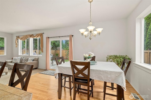 1082 G St SW, Tumwater, WA 98512 - dining area featuring a chandelier and light wood-type flooring