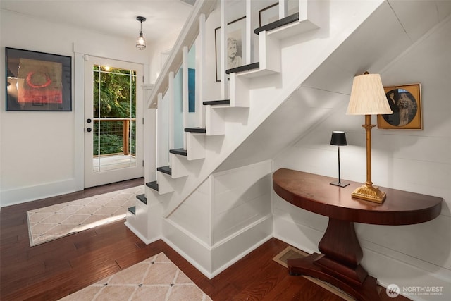 27603 145th Ave SW, Vashon, WA 98070 - stairway with wood finished floors and baseboards