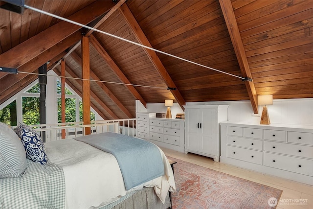 27603 145th Ave SW, Vashon, WA 98070 - bedroom featuring wooden ceiling and light wood-style floors