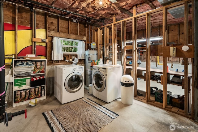27603 145th Ave SW, Vashon, WA 98070 - laundry room with washing machine and dryer and strapped water heater