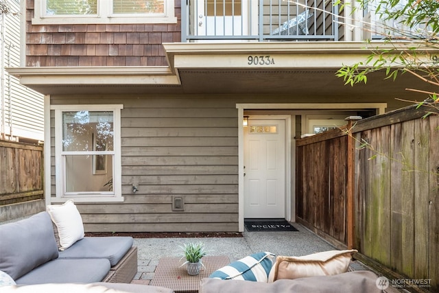9033 18th Ave SW Unit A, Seattle, WA 98106 - entrance to property featuring an outdoor hangout area and a balcony