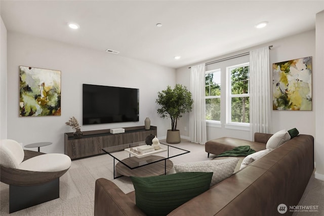 3704 98th Avenue Ct E Unit 1, Edgewood, WA 98371 - living area featuring carpet flooring and recessed lighting