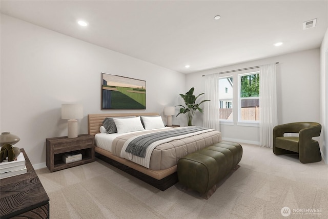 3704 98th Avenue Ct E Unit 1, Edgewood, WA 98371 - bedroom featuring light carpet and recessed lighting