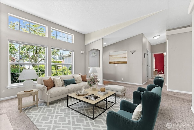 1933 Windflower Ln SE, Lacey, WA 98503 - living room with baseboards, light carpet, and a textured ceiling