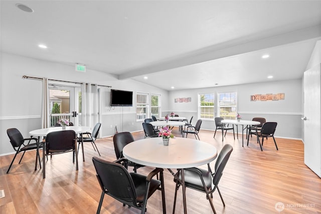 1933 Windflower Ln SE, Lacey, WA 98503 - dining space featuring light wood-type flooring, recessed lighting, and baseboards