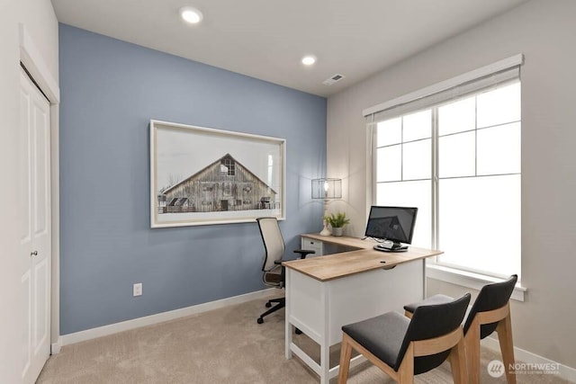 3905 98th Avenue Ct E Unit 33, Edgewood, WA 98371 - home office with healthy amount of natural light, carpet flooring, and recessed lighting