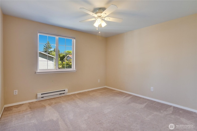 10513 SE 250th Pl Unit F-106, Kent, WA 98031 - carpeted spare room with a baseboard radiator and a ceiling fan
