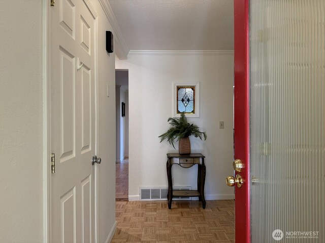 311 Edgecliff Dr, Langley, WA 98260 - hallway with ornamental molding and baseboards
