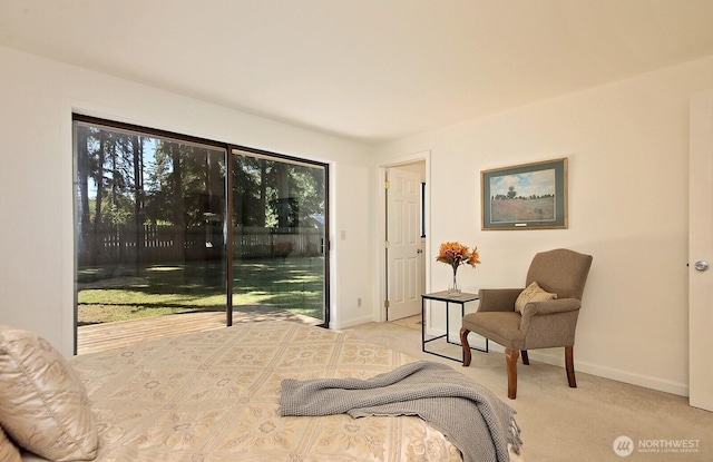 311 Edgecliff Dr, Langley, WA 98260 - bedroom featuring access to outside, carpet, and baseboards