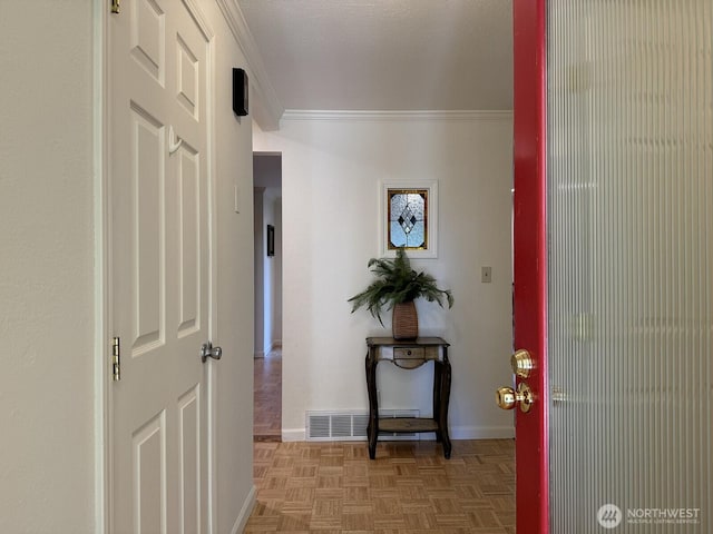 311 Edgecliff Dr, Langley, WA 98260 - hall featuring crown molding and baseboards