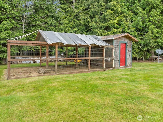 132 River Park Rd, Forks, WA 98331 - view of grassy yard featuring an outbuilding and exterior structure
