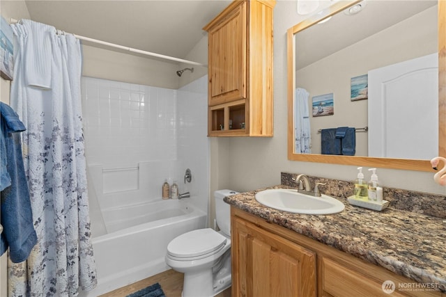 132 River Park Rd, Forks, WA 98331 - full bathroom with vanity, toilet, and shower / tub combo