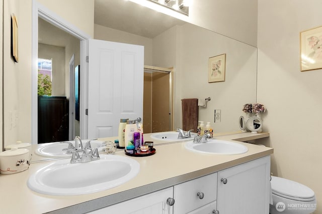 1500 S 18th St Unit F202, Renton, WA 98055 - full bathroom with double vanity and a shower with shower door