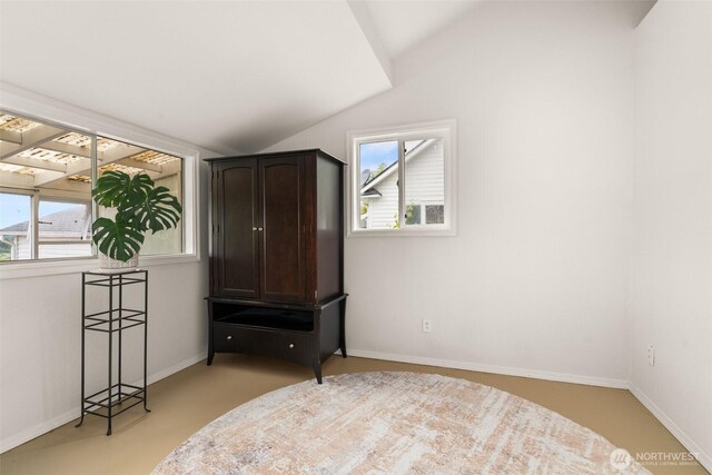 261 SE Adams Ave, Chehalis, WA 98532 - bedroom featuring vaulted ceiling and baseboards