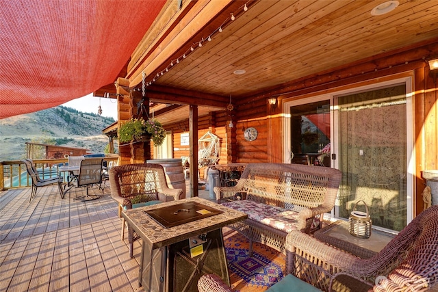 1214A Pine Creek Rd, Tonasket, WA 98855 - view of patio / terrace featuring a mountain view and outdoor dining space