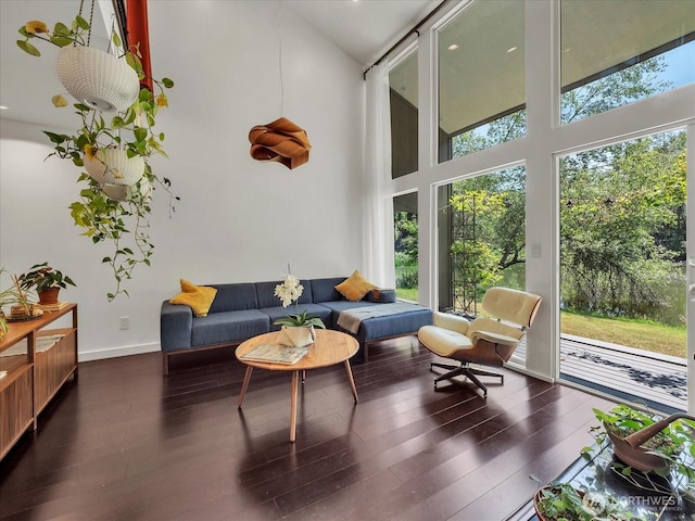 13893 NE 69th St Unit 689, Redmond, WA 98052 - living area with a towering ceiling and wood finished floors