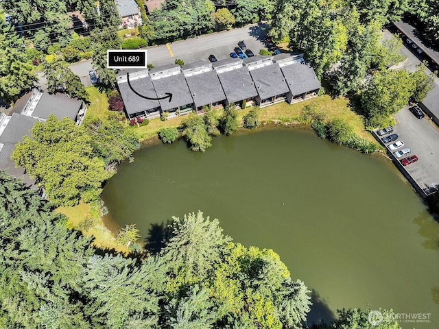 13893 NE 69th St Unit 689, Redmond, WA 98052 - aerial view of property and surrounding area with a nearby body of water