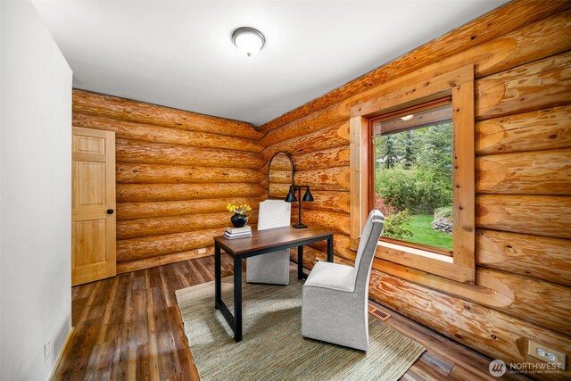 3105 Tamarack Pl, Wenatchee, WA 98801 - office featuring dark wood-type flooring and baseboards