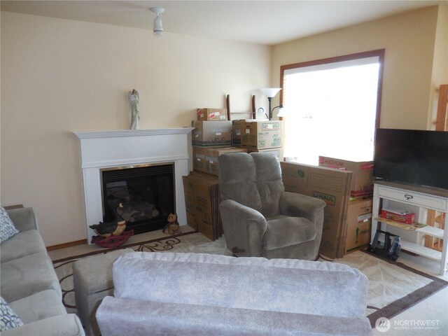 4558 SE Bakken Ct, Port Orchard, WA 98366 - living room featuring a glass covered fireplace