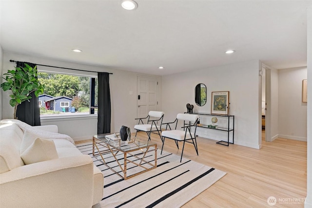 9520 2nd Ave NW, Seattle, WA 98117 - living room with light wood-type flooring, baseboards, and recessed lighting