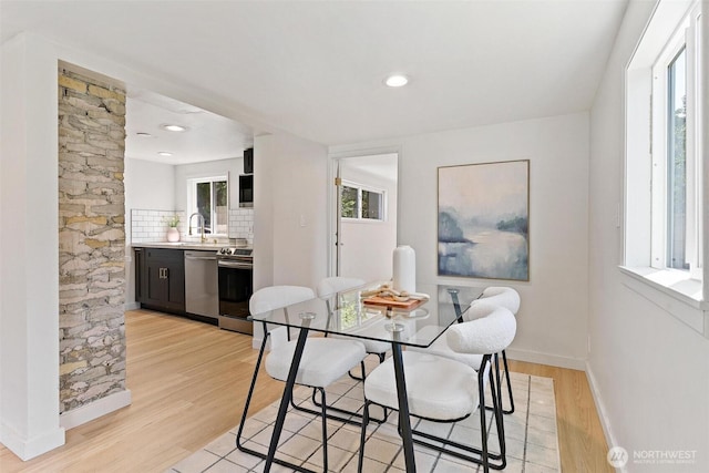 9520 2nd Ave NW, Seattle, WA 98117 - dining room featuring plenty of natural light, light wood finished floors, baseboards, and recessed lighting