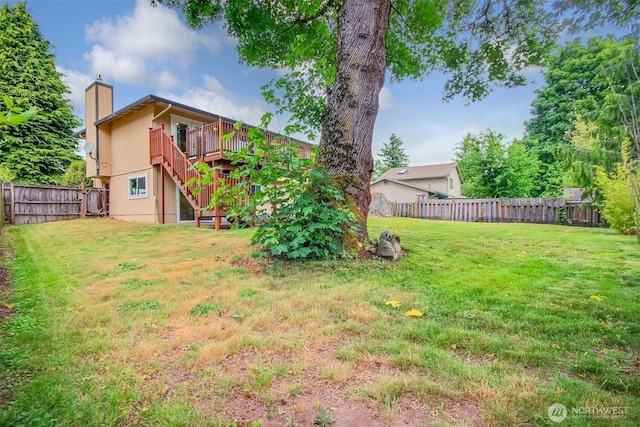 35432 18th Ave SW, Federal Way, WA 98023 - view of yard featuring a wooden deck and stairs