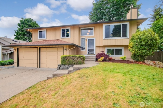 35432 18th Ave SW, Federal Way, WA 98023 - bi-level home featuring a chimney, driveway, and an attached garage