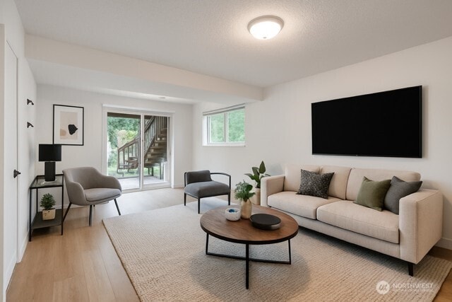 35432 18th Ave SW, Federal Way, WA 98023 - living room featuring light wood-style floors and baseboards