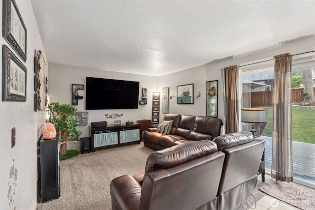 9646 Plaza Ct SE, Olympia, WA 98513 - living area featuring a textured ceiling and light carpet
