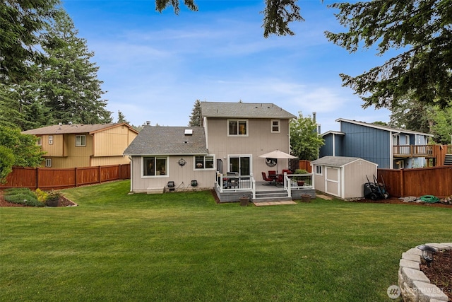 9646 Plaza Ct SE, Olympia, WA 98513 - rear view of house with a deck and a shingled roof