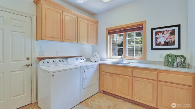 8504 146th Pl SE, Newcastle, WA 98059 - laundry area featuring cabinet space and washing machine and clothes dryer