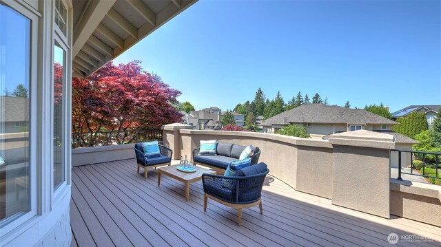 8504 146th Pl SE, Newcastle, WA 98059 - wooden deck featuring outdoor lounge area