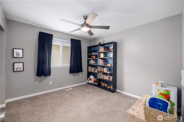 6858 Flute St SE, Lacey, WA 98513 - misc room featuring carpet flooring, a ceiling fan, and baseboards