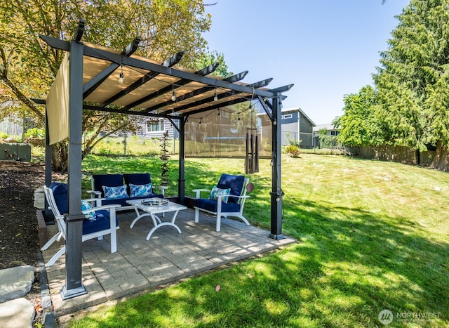 226 Alnus Way, Bremerton, WA 98310 - fenced backyard featuring a pergola, an outdoor hangout area, and a patio area