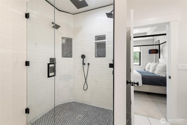 2140 Lagerwey Cir, Lynden, WA 98264 - full bathroom featuring connected bathroom, a shower stall, and tile patterned flooring