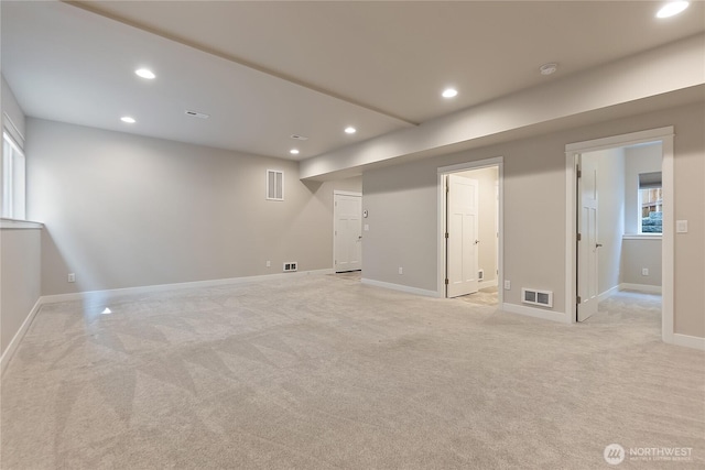 711 Blackstone Ln, Bellingham, WA 98226 - basement with light carpet, recessed lighting, and baseboards