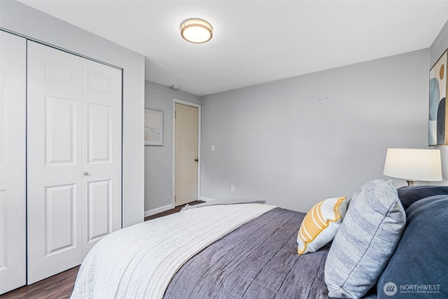 13720 Corliss Ave N, Seattle, WA 98133 - bedroom with dark wood-type flooring and a closet