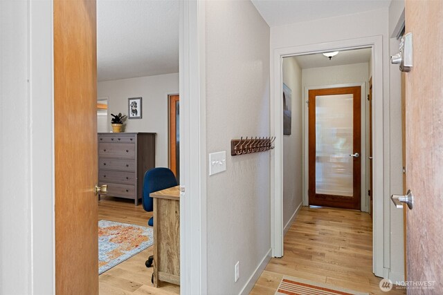 8814 Earl Ave NW, Seattle, WA 98117 - hallway with light wood-style floors and baseboards