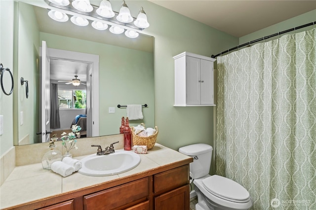 8305 172nd Pl NE, Arlington, WA 98223 - full bath featuring vanity, toilet, and a ceiling fan