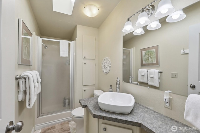 3486 Holmes View Dr, Langley, WA 98260 - bathroom with a shower stall, toilet, and vanity