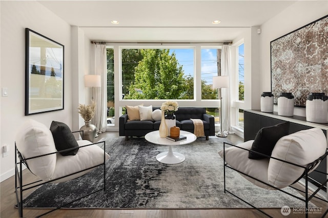 2012 14th Ave S, Seattle, WA 98144 - living room featuring plenty of natural light, wood finished floors, and recessed lighting