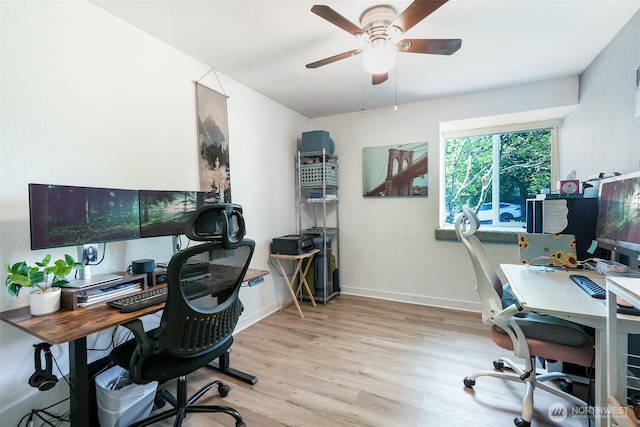 1226 Juniper Dr SE, Olympia, WA 98513 - office space featuring a ceiling fan and wood finished floors