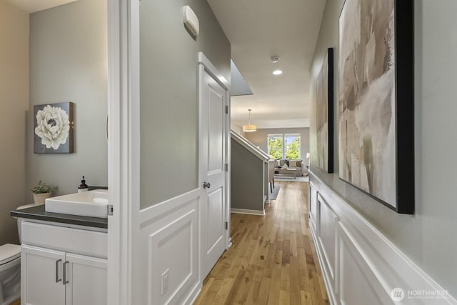 26216 SE 228th Ave SE Unit 26216, Maple Valley, WA 98038 - hallway featuring recessed lighting and light wood-style floors