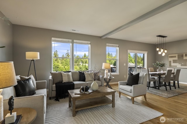 26216 SE 228th Ave SE Unit 26216, Maple Valley, WA 98038 - living area featuring wood finished floors and a chandelier