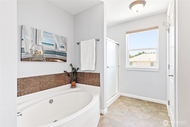 8521 15th Ave SE, Olympia, WA 98513 - bathroom featuring a garden tub and a stall shower